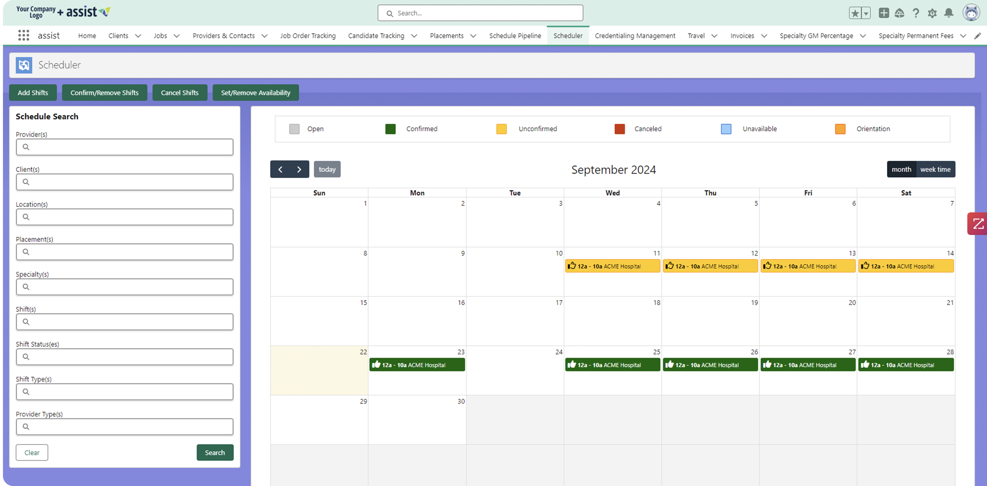 Scheduler Screen